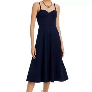 Aqua Navy Midi Dress